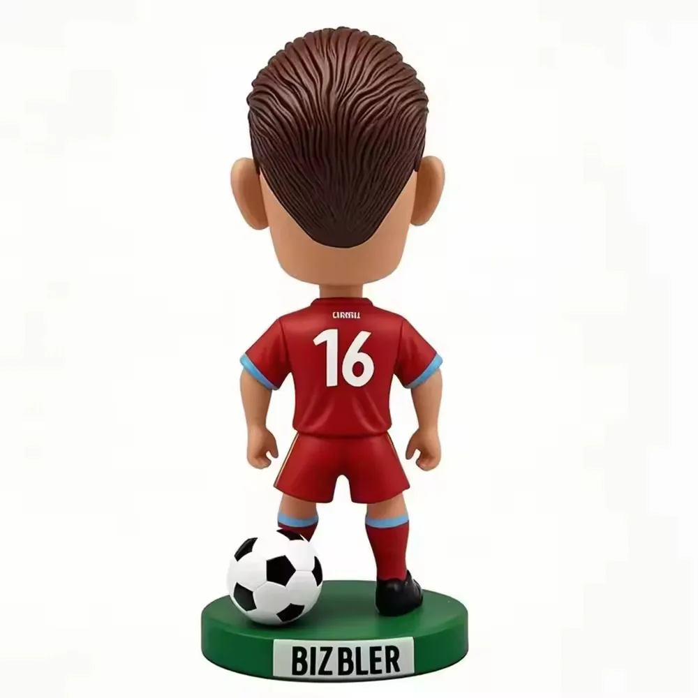 Alternate display angle of a football star resin figurine prepared for gift and fan-merch programs