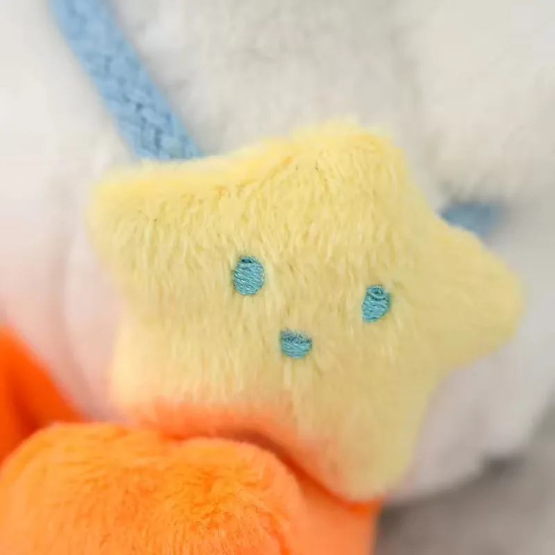 Close-up of the duck plush mini star-shaped shoulder bag accessory