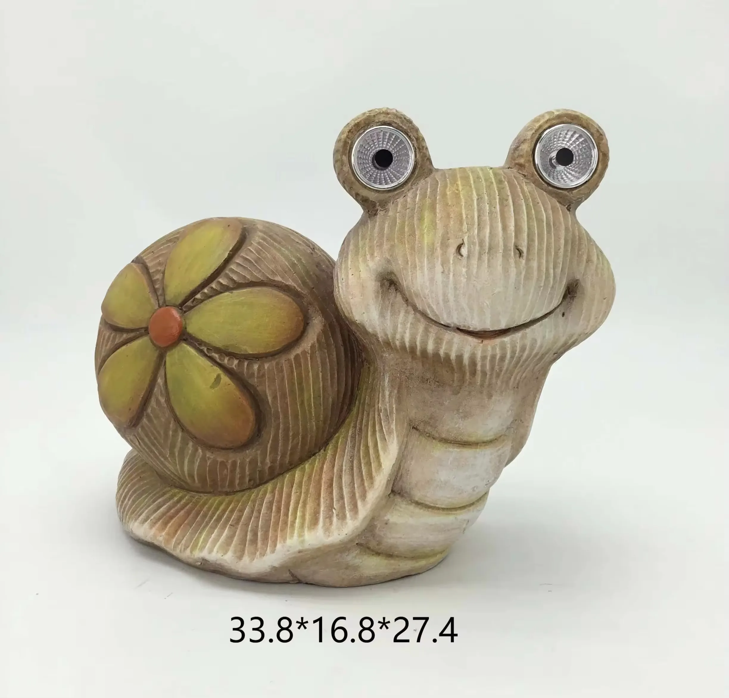 Wide feature view of a hand-painted resin frog figurine styled for garden decor and Feng Shui tabletop placement