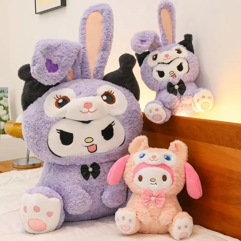 Kuromi and My Melody bunny plush toy collection with large and small size options