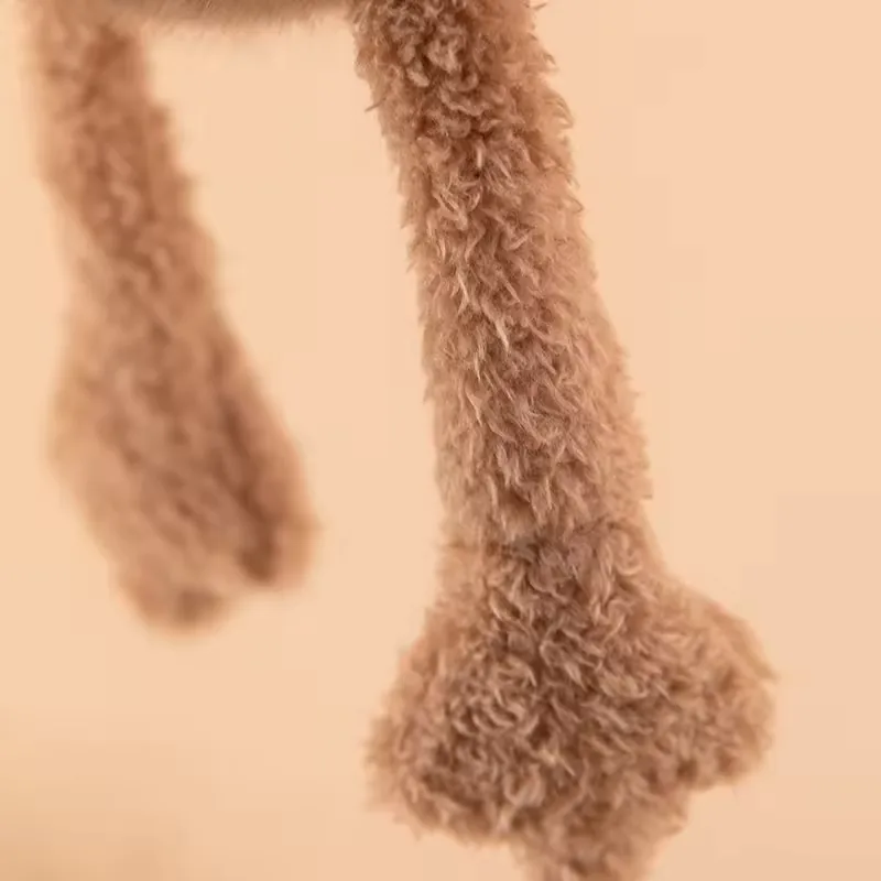 Long textured ostrich plush doll leg and foot detail