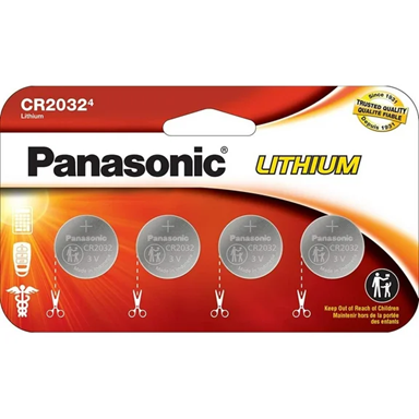 Retail pack of CR2032 lithium button cell batteries used to illustrate button-battery risk