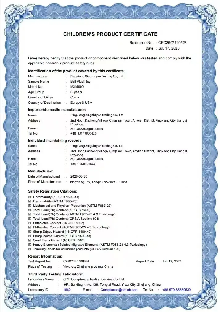 Children's Product Certificate (CPC)